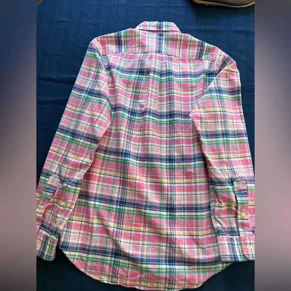 Ralph Lauren Polo Pink Plaid Long Sleeved Button Up Shirt Size Medium - Picture 8 of 11